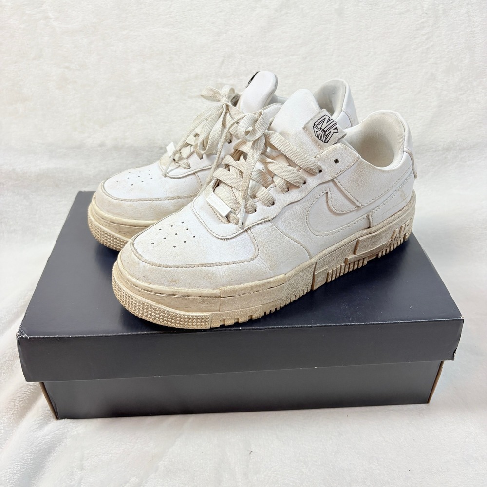Nike Air Force 1 Pixel Women White Fair Low Top Platform Sneakers CK6649-100